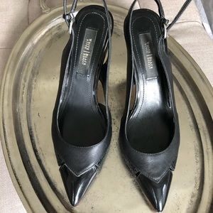 Black Slingback Mixed Media Shoes